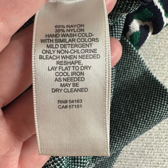 Eliza J Sleeveless Fit & Flare Dress – Green/Black/White Print – Size PL - Picture 4 of 4